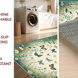 Ultra Soft Area Rug, Non Slip, Stain Resistant, Washable Area Rugs for Living Room, Bedroom, Delicate Insect-Inspired Artistry(Ivory)