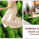 Ultra Soft Area Rug, Non Slip, Stain Resistant, Washable Area Rugs for Living Room, Bedroom, Modern Leaf-Shaped Bedroom Plush Nature-Inspired Carpet(Green)
