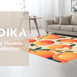 Ultra Soft Area Rug, Non Slip, Stain Resistant, Washable Area Rugs for Living Room, Bedroom, Charming Playful Peach Motif(Orange)