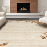 Ultra Soft Area Rug, Non Slip, Stain Resistant, Washable Area Rugs for Living Room, Bedroom, Rustic Neutral Textured Weave(Beige)