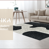 Ultra Soft Area Rug, Non Slip, Stain Resistant, Washable Area Rugs for Living Room, Bedroom, Seasonal Moth Pattern Bathroom Washable Mat(Black)