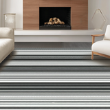 Ultra Soft Area Rug, Non Slip, Stain Resistant, Washable Area Rugs for Living Room, Bedroom, Modern Rustic Striped Visual Appeal(Black)