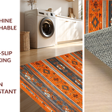 Ultra Soft Area Rug, Non Slip, Stain Resistant, Washable Area Rugs for Living Room, Bedroom, Elegant Oval Shape with Depth(Orange)