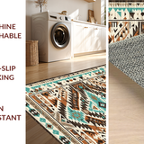 Ultra Soft Area Rug, Non Slip, Stain Resistant, Washable Area Rugs for Living Room, Bedroom, Soft Textured Vintage Ethnic Pattern(Brown)