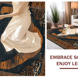 Ultra Soft Area Rug, Non Slip, Stain Resistant, Washable Area Rugs for Living Room, Bedroom, Whimsical Playful Animal Theme Aesthetic(Brown)