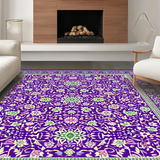 Ultra Soft Area Rug, Non Slip, Stain Resistant, Washable Area Rugs for Living Room, Bedroom, Contemporary Bright Floral Arrangement(Purple)