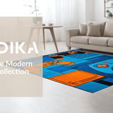 Ultra Soft Area Rug, Non Slip, Stain Resistant, Washable Area Rugs for Living Room, Bedroom, Whimsical Colorful Gaming Design(Blue)