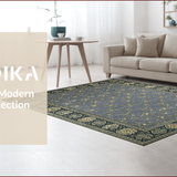 Ultra Soft Area Rug, Non Slip, Stain Resistant, Washable Area Rugs for Living Room, Bedroom, Sophisticated Marble Border Elegance(Gray)