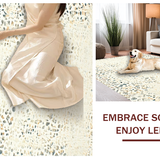 Ultra Soft Area Rug, Non Slip, Stain Resistant, Washable Area Rugs for Living Room, Bedroom, Cozy Textured Cream Shag(Beige)