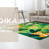 Ultra Soft Area Rug, Non Slip, Stain Resistant, Washable Area Rugs for Living Room, Bedroom, Charming Animal Safari Aesthetic(Green)