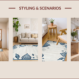 Ultra Soft Area Rug, Non Slip, Stain Resistant, Washable Area Rugs for Living Room, Bedroom, Rustic Textured High-Low Waves(Blue)