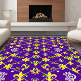 Ultra Soft Area Rug, Non Slip, Stain Resistant, Washable Area Rugs for Living Room, Bedroom, Elegant Floral Medley Design(Purple)