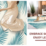 Ultra Soft Area Rug, Non Slip, Stain Resistant, Washable Area Rugs for Living Room, Bedroom, Stylish Coastal Inspired Leaf Print(Beige)