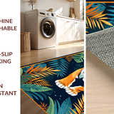 Ultra Soft Area Rug, Non Slip, Stain Resistant, Washable Area Rugs for Living Room, Bedroom, Bold Jungle-Inspired Artistry(Orange)