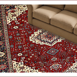 Ultra Soft Area Rug, Non Slip, Stain Resistant, Washable Area Rugs for Living Room, Bedroom, Elegant Red Floral Heritage Pattern(Red)