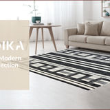 Ultra Soft Area Rug, Non Slip, Stain Resistant, Washable Area Rugs for Living Room, Bedroom, Vibrant Abstract Patterned Appeal(Black)