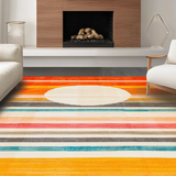 Ultra Soft Area Rug, Non Slip, Stain Resistant, Washable Area Rugs for Living Room, Bedroom, Artful Diamond Arrangement in Orange(Orange)
