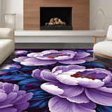 Ultra Soft Area Rug, Non Slip, Stain Resistant, Washable Area Rugs for Living Room, Bedroom, Lively Purple Garden Theme(Purple)