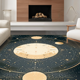 Ultra Soft Area Rug, Non Slip, Stain Resistant, Washable Area Rugs for Living Room, Bedroom, Stylish Modern Starry Night Theme(Gold)
