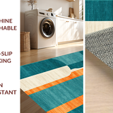 Ultra Soft Area Rug, Non Slip, Stain Resistant, Washable Area Rugs for Living Room, Bedroom, Sophisticated Linear Aesthetics(Orange)
