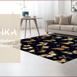 Ultra Soft Area Rug, Non Slip, Stain Resistant, Washable Area Rugs for Living Room, Bedroom, Floral Insect Pattern Dining Room Under Table Rug(Green)