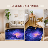 Ultra Soft Area Rug, Non Slip, Stain Resistant, Washable Area Rugs for Living Room, Bedroom, Celestial Cosmic Color Burst(Blue)