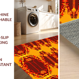 Ultra Soft Area Rug, Non Slip, Stain Resistant, Washable Area Rugs for Living Room, Bedroom, Lively Lava Stream Concept(Orange)