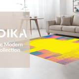 Ultra Soft Area Rug, Non Slip, Stain Resistant, Washable Area Rugs for Living Room, Bedroom, Bright Playful Linear Visuals(Yellow)