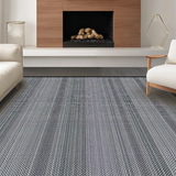 Ultra Soft Area Rug, Non Slip, Stain Resistant, Washable Area Rugs for Living Room, Bedroom, Eclectic Striped Black White Contrast(Gray)