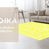 Ultra Soft Area Rug, Non Slip, Stain Resistant, Washable Area Rugs for Living Room, Bedroom, Vibrant Lattice Design Statement(Yellow)