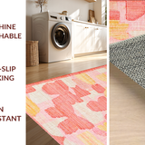 Ultra Soft Area Rug, Non Slip, Stain Resistant, Washable Area Rugs for Living Room, Bedroom, Cute Bow Accent Coral Pink Fluffy Carpet Decor(Pink)