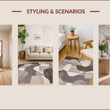 Ultra Soft Area Rug, Non Slip, Stain Resistant, Washable Area Rugs for Living Room, Bedroom, Chic Modern Earthy Tones Composition(Gray)