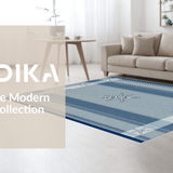 Ultra Soft Area Rug, Non Slip, Stain Resistant, Washable Area Rugs for Living Room, Bedroom, Modern Linear Nautical Design(Blue)