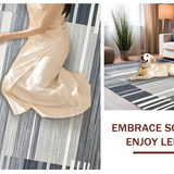 Ultra Soft Area Rug, Non Slip, Stain Resistant, Washable Area Rugs for Living Room, Bedroom, Luxurious Textured Paw Print Theme(Gray)
