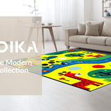 Ultra Soft Area Rug, Non Slip, Stain Resistant, Washable Area Rugs for Living Room, Bedroom, Engaging Festive Theme Motif(Yellow)