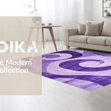 Ultra Soft Area Rug, Non Slip, Stain Resistant, Washable Area Rugs for Living Room, Bedroom, Bright Youthful Swirl Aesthetic(Purple)