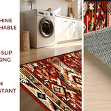 Ultra Soft Area Rug, Non Slip, Stain Resistant, Washable Area Rugs for Living Room, Bedroom, North American Tribal Patterned Beauty(Red)
