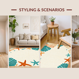 Ultra Soft Area Rug, Non Slip, Stain Resistant, Washable Area Rugs for Living Room, Bedroom, Serene Coastal Inspired Aesthetic(Beige)