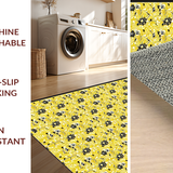 Ultra Soft Area Rug, Non Slip, Stain Resistant, Washable Area Rugs for Living Room, Bedroom, Sophisticated Yellow Petal Composition(Yellow)