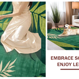 Ultra Soft Area Rug, Non Slip, Stain Resistant, Washable Area Rugs for Living Room, Bedroom, Sleek Geometric Floral Composition(Green)