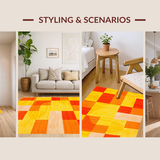 Ultra Soft Area Rug, Non Slip, Stain Resistant, Washable Area Rugs for Living Room, Bedroom, Whimsical Cookie-Inspired Aesthetic(Orange)