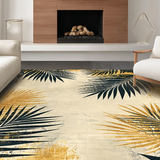 Ultra Soft Area Rug, Non Slip, Stain Resistant, Washable Area Rugs for Living Room, Bedroom, Sophisticated Linear Striped Design(Gold)