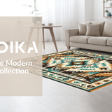 Ultra Soft Area Rug, Non Slip, Stain Resistant, Washable Area Rugs for Living Room, Bedroom, Bold Colorful Ethnic Artistry(Brown)