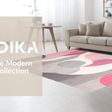 Contemporary Grey Pink Abstract Motif(Pink)