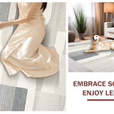 Ultra Soft Area Rug, Non Slip, Stain Resistant, Washable Area Rugs for Living Room, Bedroom, Rustic Textured Cream Pattern(Beige)
