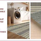 Ultra Soft Area Rug, Non Slip, Stain Resistant, Washable Area Rugs for Living Room, Bedroom, Modern Berber Striped(Beige)