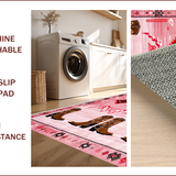 Ultra Soft Area Rug, Non Slip, Stain Resistant, Washable Area Rugs for Living Room, Bedroom, Soft Absorbent Pink Bedroom Accent Mat(Pink)