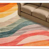 Ultra Soft Area Rug, Non Slip, Stain Resistant, Washable Area Rugs for Living Room, Bedroom, Rustic Earthy Symmetrical Patterns(Orange)