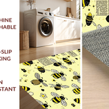 Ultra Soft Area Rug, Non Slip, Stain Resistant, Washable Area Rugs for Living Room, Bedroom, Kawaii Bee Pastel Aesthetic(Black)