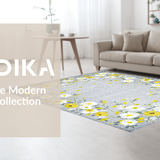 Ultra Soft Area Rug, Non Slip, Stain Resistant, Washable Area Rugs for Living Room, Bedroom, Whimsical Light Gray Petals(Gray)